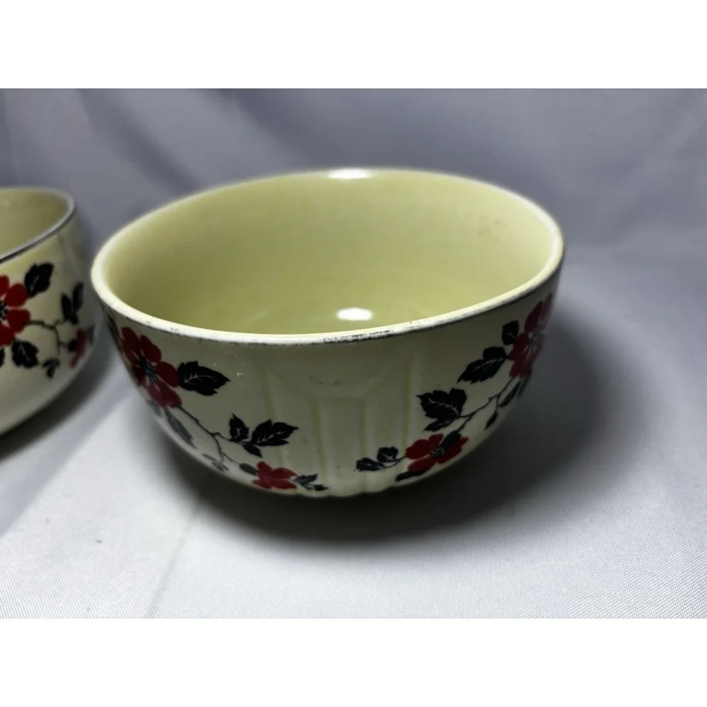 🌺Set Of 2 Vintage Hall's Superior Quality Kitchenware Red Poppy Mixing Bowl‎ 6